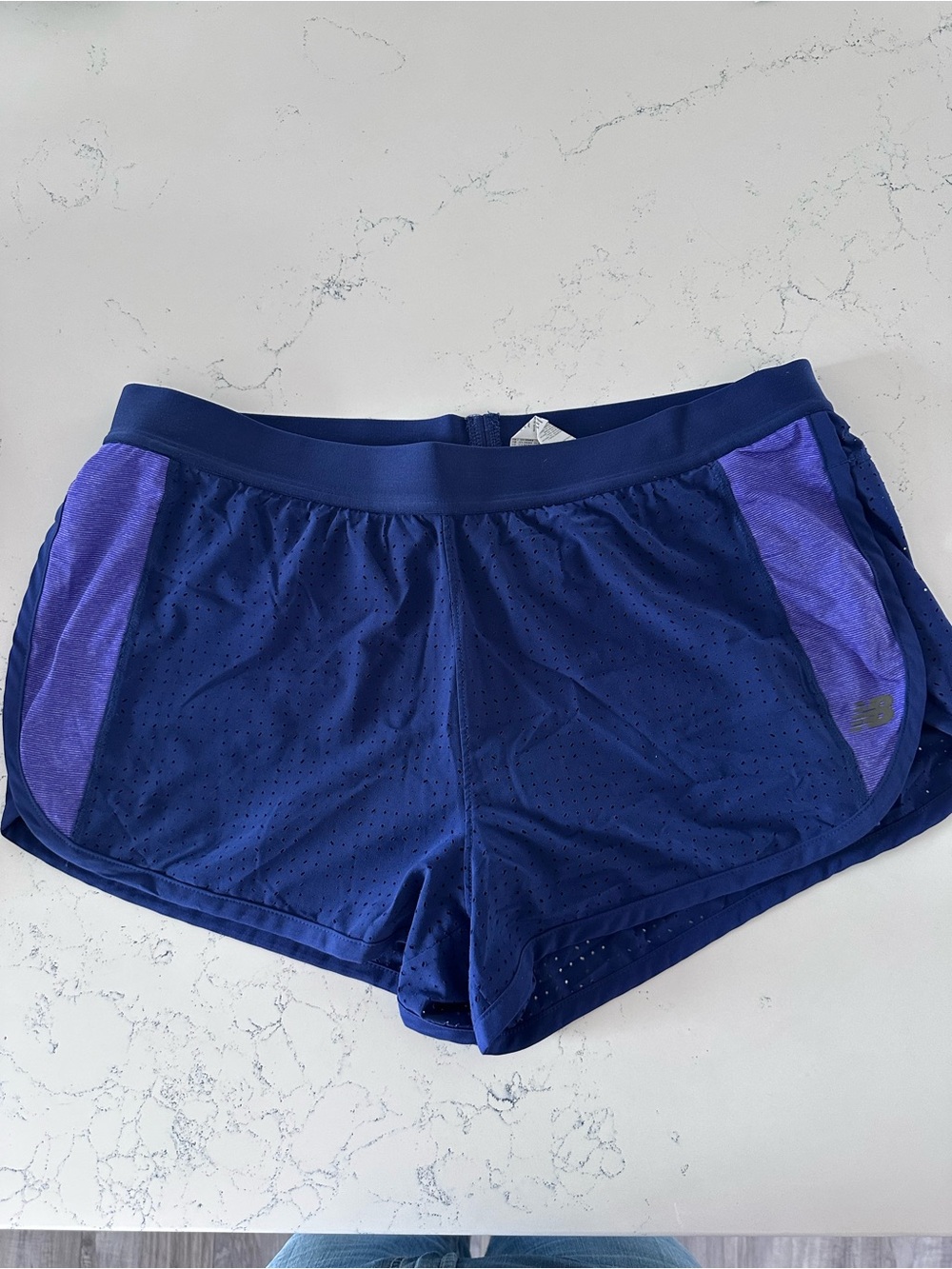 New Balance Navy and Purple Women's Athletic Shorts